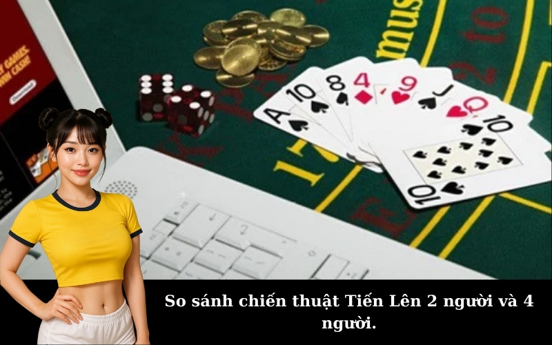 So sánh chiến thuật Tiến Lên 2 người và 4 người.